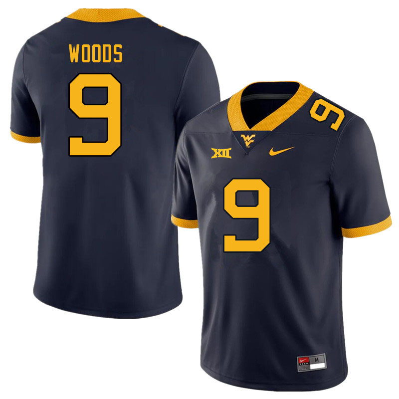 NCAA Men's Charles Woods West Virginia Mountaineers Navy #9 Nike Stitched Football College Authentic Jersey RP23W82WR